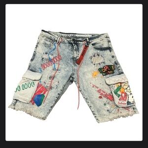 Reason Popeye Denim Jean Shorts Men’s 42 Streetwear